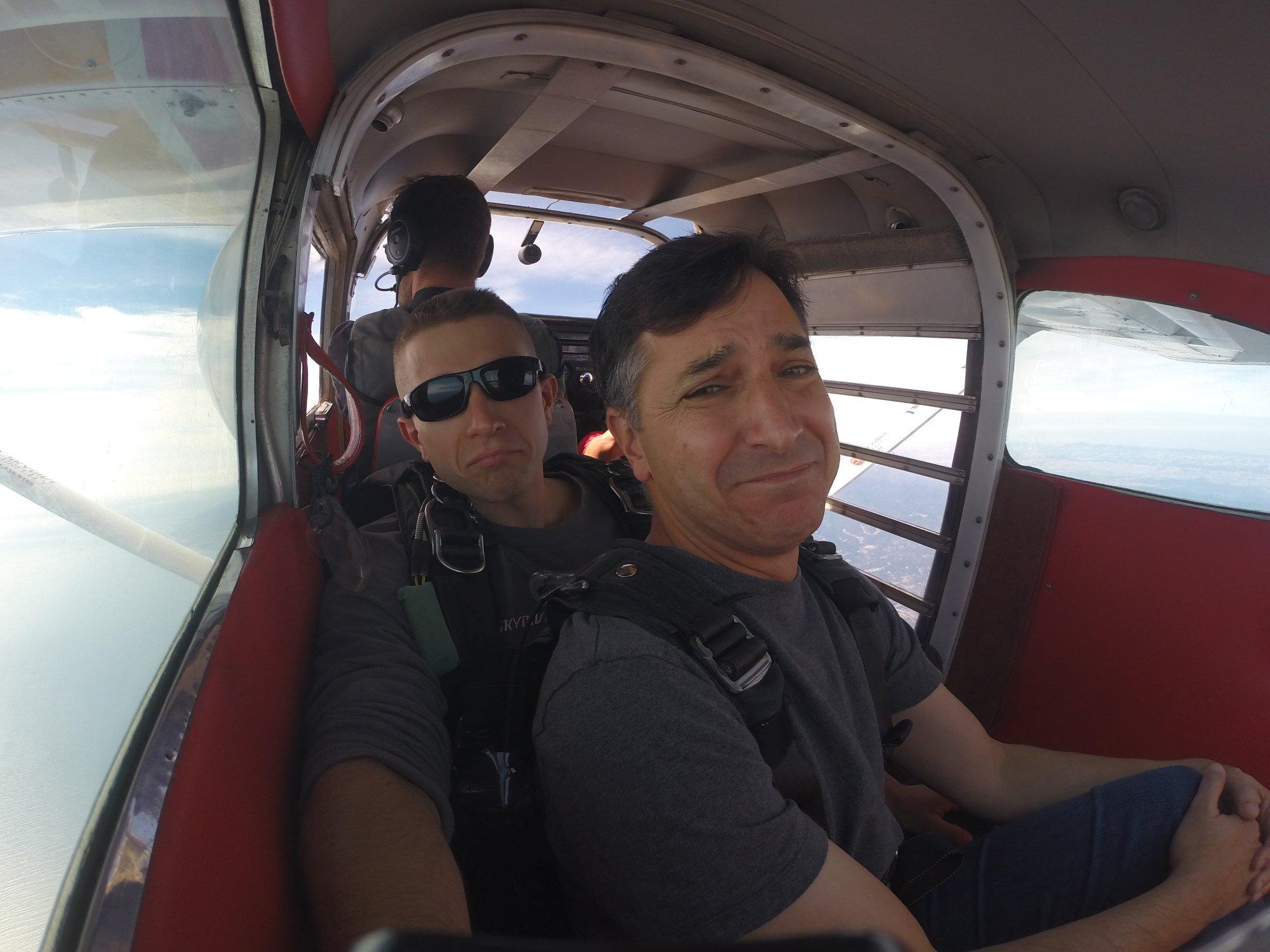 Mike and Stefan on the plane