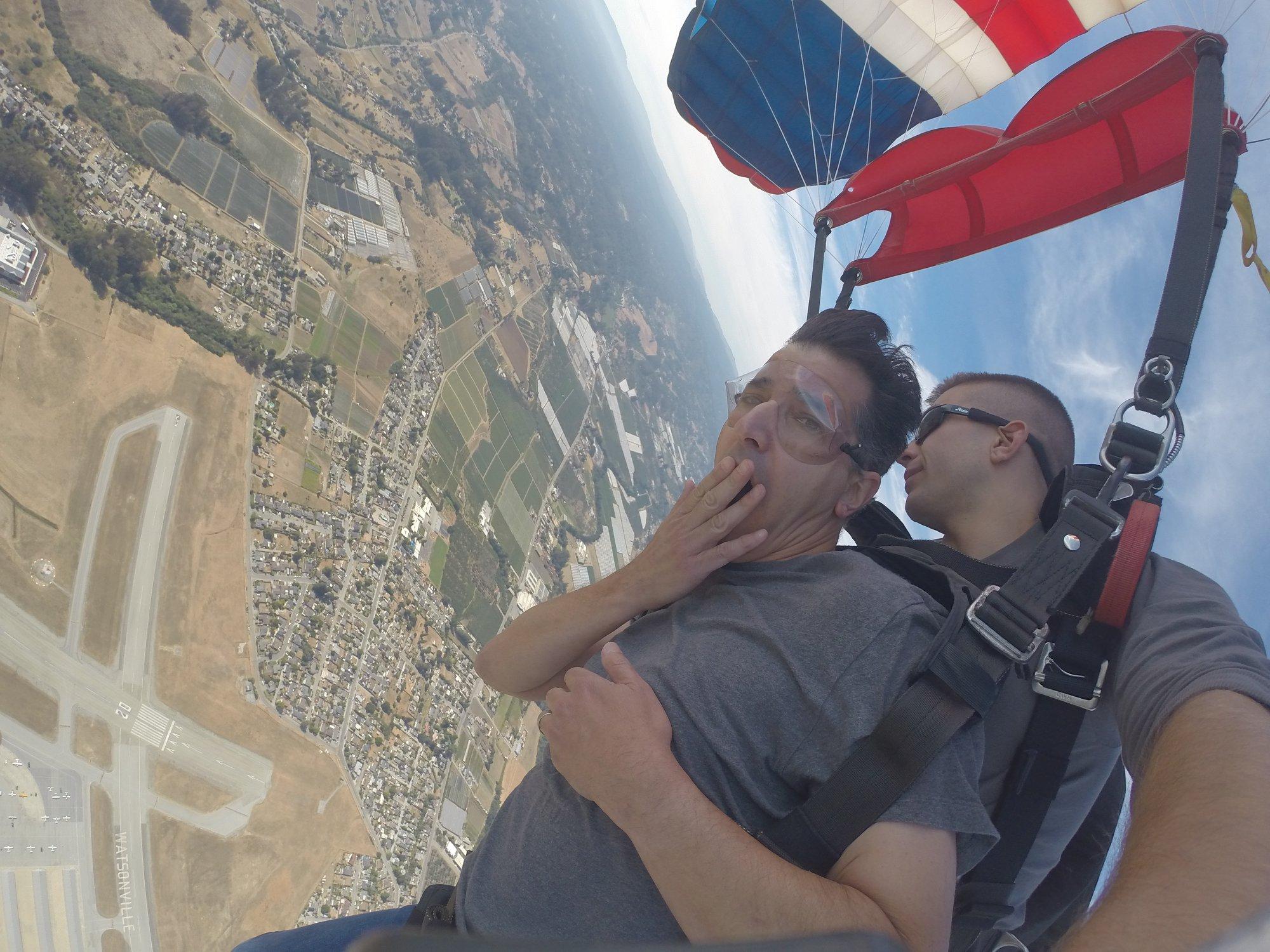 Mike yawning mid jump